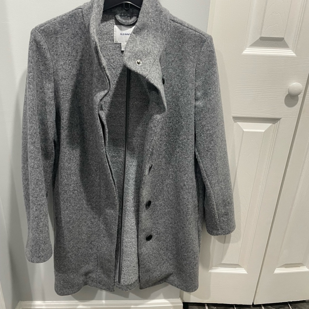 Gray Wool-Blend Coat